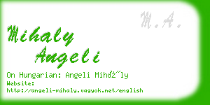 mihaly angeli business card